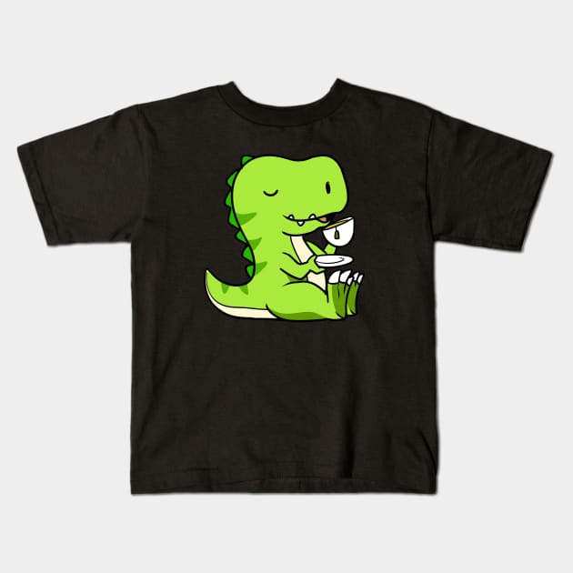 Tea Rex Kids T-Shirt by WildSloths